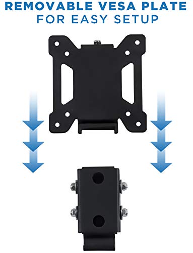 Mount-It! Tilting TV Wall Mount Bracket for Small TV and Computer Monitors, Low-Profile Design with Quick Release Function, Fits 24, 27, 30 and 32 Inch Screens Up to VESA 100, 44 Lbs Capacity, Black