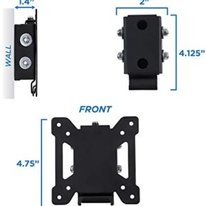 Mount-It! Tilting TV Wall Mount Bracket for Small TV and Computer Monitors, Low-Profile Design with Quick Release Function, Fits 24, 27, 30 and 32 Inch Screens Up to VESA 100, 44 Lbs Capacity, Black