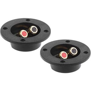 bluecell 1 pair 3-inch double binding round gold plate push spring loaded jacks speaker box terminal cup