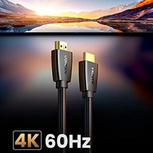 UGREEN 4K HDMI Cable 6FT,18Gbps High Speed Braided HDMI Cord 2.0 with Ethernet,Support 4K 60Hz 2160P 1080P 3D ARC Compatible with UHD TV Monitor Computer Xbox 360 PS5 PS4 Blu-ray and More