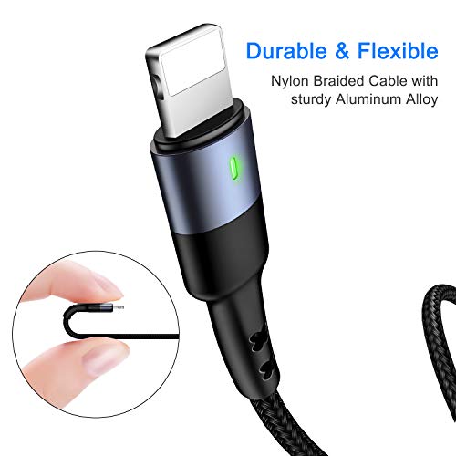 2Pack Multi Charging Cable Multiple Charger Cord Nylon Braided Short 1FT 4 in 1 USB Charge Cord with Phone/Type C/Micro USB Connector for Phone/Galaxy S20/S10S9/S8/S7 and More