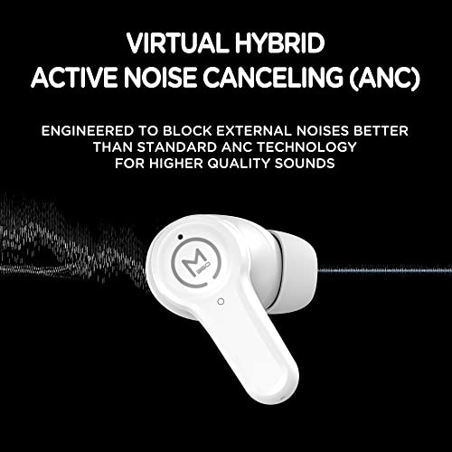 Morpheus 360 Pulse HD TW7800W Sweatproof Virtual Hybrid Active Noise Cancelling TWS Wireless Earbuds with Built-in Microphones for Sports, Gym, Workout, or Work. with Recharging Earbuds Case