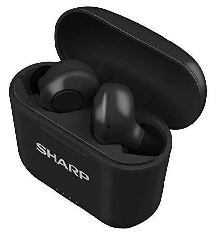 Sharp HP-TW30 True Wireless Noise Cancelling Splashproof Earphone, Black