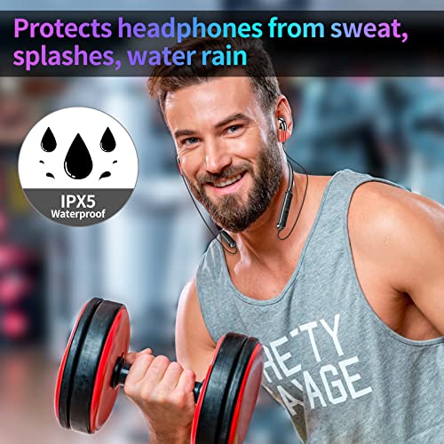 Vofolen Headphones Bluetooth Sport with Mic,Neckband Wireless Earbuds, Sweatproof in-Ear Earphones for Running Workout,10 Hours Playtime,Noise Cancelling Headsets for iPhone, Samsung, Android