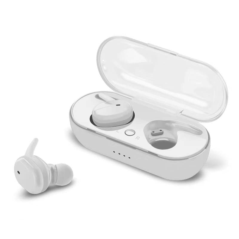 FNGOLUA TWS Wireless Headphones Bluetooth 5.0 Earphone Noise Cancelling Headset Stereo Sound Music in-Ear Waterproof Earbuds, White, A-007