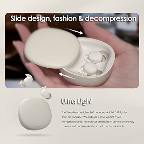 Xmenha Sleep Earbuds Noise Cancelling for Sleeping Bluetooth Headphones Ultra Smallest Invisible Mini Wireless Ear Buds for Side Sleepers Quieton Tiny Sleepbuds Stereo HiFi Sound for Android iOS