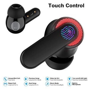 True Wireless Earbuds for iPhone 13 14 Pro Max 12 11 XR Bluetooth Headphones Noise Cancelling Earphone with Wireless Charging Case Stereo Bass Built-in Mic Headphone for Galaxy S23 S22 Ultra Pixel 7 6