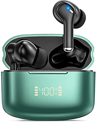 Ear Buds Noise Cancelling Wireless Earbuds Bluetooth 5.1 Headphones with 4 Microphone Stereo Deep Bass Air Buds 30H Playback LED Power Display in-Ear Earphones IPX6 Waterproof for iPhone&Android