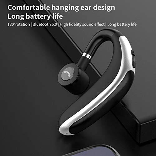 Wireless Earbuds,Bluetooth 5.0 Wireless Headset Ear-Mounted Noise Cancelling Deep Bass Stereo Earphone with High Power Long Standby Headphone for Phone Black One Size