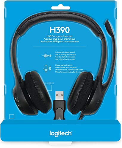 Logitech LOG981000014 Inc H390 Usb Headset with Noise-Canceling Headphones(Certified Refurbished)