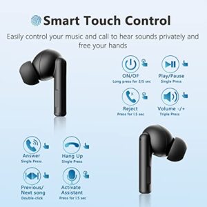 Wireless Earbud, in Ear Bluetooth 5.2 Headphones with Built-in Microphone Bluetooth Earphones with Deep Bass, 40H Playback True Wireless Earbud LED Display, Noise Cancelling Headset for Running Sports