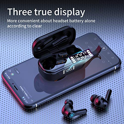 JIECAN True Wireless Earbuds with 2 Mic, CVC 8.0 Noise Reduction, IPX8 Waterproof, Bluetooth 5.1 Earphones in-Ear, Touch Control Stereo Bass Sports Headphones, for Working Home Office (Black-q67)