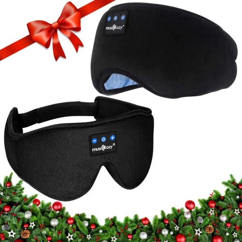 MUSICOZY Sleep Headphones Bluetooth Headband Sleeping Headphones Sleep Mask, Wireless Music Sleeping Headphones for Side Sleepers Men Women Travel Cool Tech Gadgets Unique Gifts Boys Girls, Pack of 2