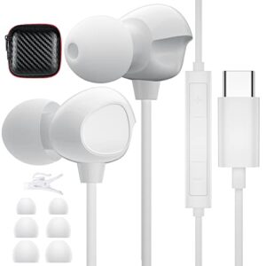 cooya usb c headphones for samsung s23 s22 s21 s20 galaxy flip 4 note 20 a53 type c wired earbuds with microphone for google pixel 6 7 pro headset stereo in-ear earphones for ipad mini 6 oneplus 10 9