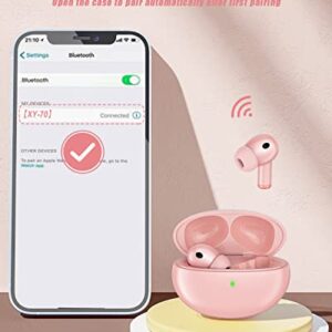 Wireless Earbuds Bluetooth 5.1 Headphones 4-Mics Clear Call ENC Noise Cancelling Ear Buds Deep Bass 30Hrs Playtime with USB-C Charging Case IPX7 Waterproof in-Ear Earphones for Android and iPhone Pink