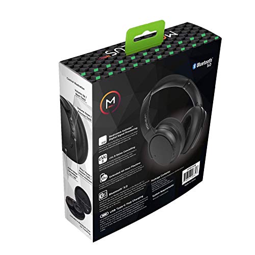 Morpheus 360 Eclipse 360 ANC Wireless Over Ear Headphones, Bluetooth Headset with Microphone, Protein Leather Ear Cups, USB Type C Fast Charging, 40 Hour Playtime HP9250B