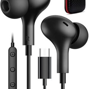 COOYA USB C Headphones with Microphone for Samsung Galaxy S23 S22 Ultra S21 S20 A53 Note 20 Flip 3 DAC Type C Wired Earbuds Magnetic Noise Canceling in-Ear Headset for iPad Pro Pixel 7 6 Oneplus 9 10