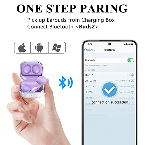 CHEERINGARY Bluetooth Earbuds with Microphone, Wireless Earbuds Noise Cancelling Headphones, Fingerprint Control Earbuds Compatible with iPhone, Samsung and Most Smartphones