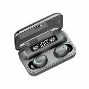 bahasya wireless bluetooth earbuds with digital charging case, built-in mic, noise cancelling, waterproof, deep bass earphones, in ear stereo headphones for sport, gym, gaming (black)