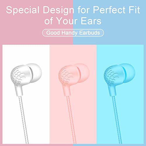 HoneyAKE Wired Earbuds Headphones with Microphone 3 Pack, in-Ear Headphones, 3.5mm Jack Noise Isolating Wired Earbuds Heavy Bass Stereo Volume Control for Android, iPhone, Samsung, Computer, iPad,MP3