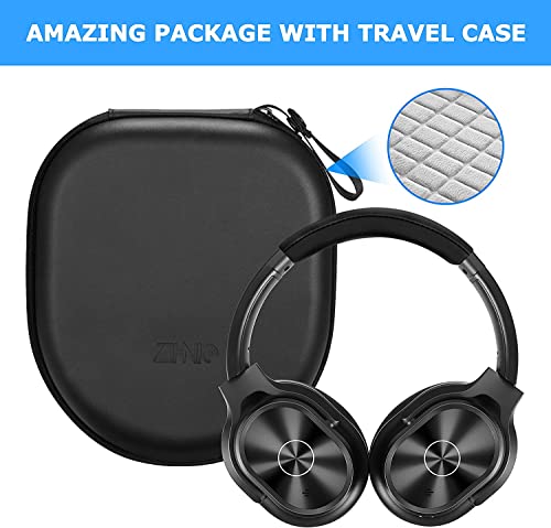 2 Items,1 Black Zihnic Active Noise Cancelling Headphones Bundle with 1 Blue Zihnic Bluetooth Wireless Headset