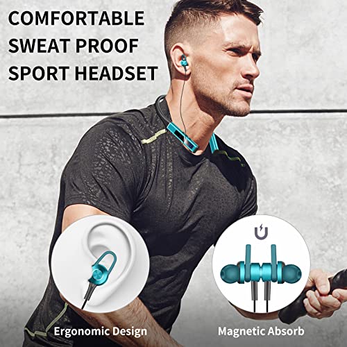 Wireless Earbuds Neckband Bluetooth Headphones for iPhone 14 Pro Max 100Hrs Playtime in Ear Bluetooth Deep Bass Stereo Headset with Mic TF Card Slot Sports Outdoor Running Earphones for Android Phone