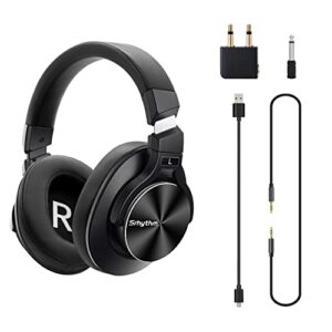 srhythm nc75 pro noise cancelling headphones bluetooth v5.0 wireless 40hours playtime over ear headsets bundle with headphone accessories pack nc75/nc15 noise cancelling headphone