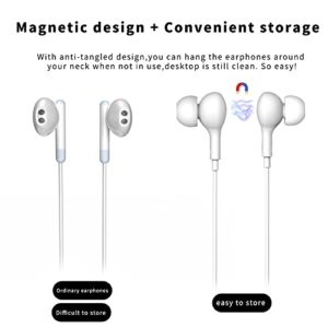 LAMSCAT USB C Headphones,Type C Wired Earbuds with Mic Noise Canceling Stereo in-Ear Headset with Volume for Samsung Galaxy S22 S21ultra S20 Pixel 6 5 4 OnePlus -White