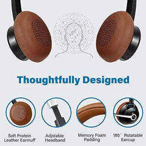 Bluetooth Headset V5.0, High Voice Clarity with Noise Canceling Mic 25Hrs Playtime Hands Free Wireless Headset for Cell Phones iPhone