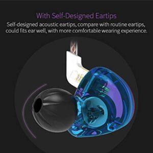 keephifi KZ ZST in Ear Monitor 1BA+1DD HiFi IEM Earphones,Noise Cancelling Earbuds Wired Rich Bass Stereo Headphones, Comfortable in Ear Earbuds,Detachable Cable for Audiophiles (Colorful,No Mic)