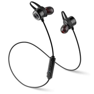 bluetooth earbuds wireless magnetic headset sport earphones for running ipx7 waterproof headphones 10 hours playtime high fidelity stereo sound and noise cancelling mic 1 hour recharge black