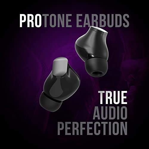 Zoof ProTone True Wireless Bluetooth 5.2 Earbuds, 24 Battery Life and Sweat and Water Resistant with Built-in Mic