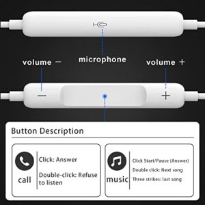 Wired Earbuds, USB-C in-Ear Wired Headphones with Microphone, Hi-Fi Stereo Earphones with Remote to Control Music, Calls, Volume. Earphones for Samsung Android (USB-C)