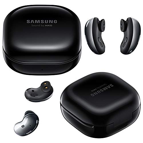 Samsung Galaxy Buds Live ANC TWS Open Type Wireless Bluetooth 5.0 Earbuds for iOS & Android, 12mm Drivers, International Model - SM-R180 (Buds + Fast Wireless Charging Pad Bundle, Mystic Black)