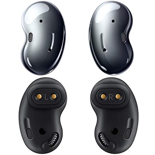 Samsung Galaxy Buds Live ANC TWS Open Type Wireless Bluetooth 5.0 Earbuds for iOS & Android, 12mm Drivers, International Model - SM-R180 (Buds + Fast Wireless Charging Pad Bundle, Mystic Black)