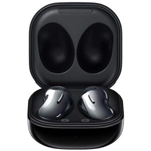 Samsung Galaxy Buds Live ANC TWS Open Type Wireless Bluetooth 5.0 Earbuds for iOS & Android, 12mm Drivers, International Model - SM-R180 (Buds + Fast Wireless Charging Pad Bundle, Mystic Black)