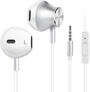 earbuds wired, noise isolating earphones with microphone headsets in-ear headphones with stereo sound earphone wired for phone 6/6s plus/5s/se/galaxy/tablets