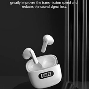 Bluetooth Headphones Wireless Earbuds for iPhone/Android, Noise Cancelling Immersive Waterproof Wireless Earphones with Charging Case Compatible with iPhone 14/13/12/11/SE/X/8/7/iPad/Android - White