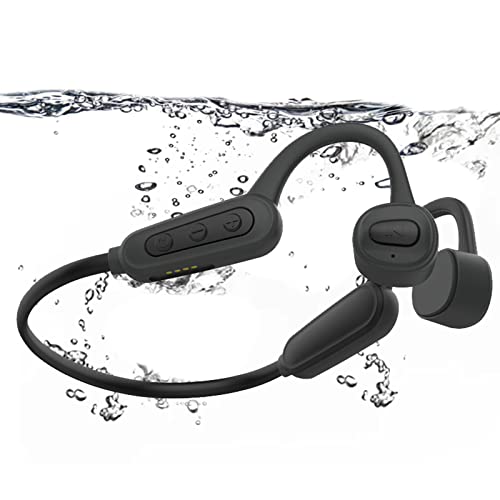 LeBoomon Waterproof Bone Conduction Headphones Wireless Bluetooth 5.0 Built-in 16G Mp3 Player IP68 Waterproof Swimming Headset with Mic for Running Swimming Cycling Gym