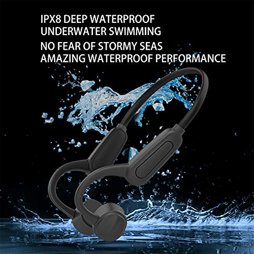 LeBoomon Waterproof Bone Conduction Headphones Wireless Bluetooth 5.0 Built-in 16G Mp3 Player IP68 Waterproof Swimming Headset with Mic for Running Swimming Cycling Gym