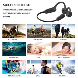 LeBoomon Waterproof Bone Conduction Headphones Wireless Bluetooth 5.0 Built-in 16G Mp3 Player IP68 Waterproof Swimming Headset with Mic for Running Swimming Cycling Gym