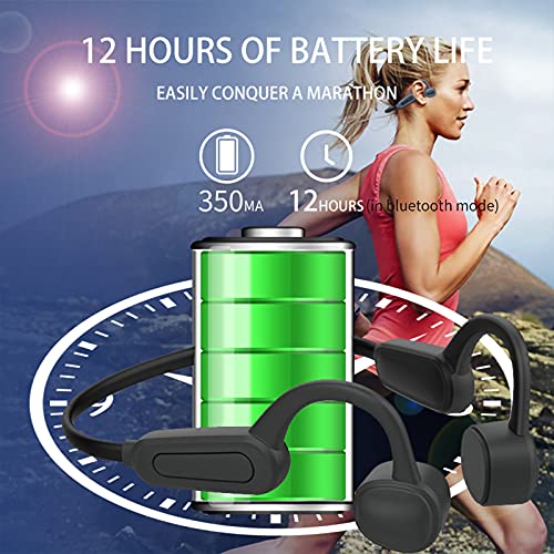 LeBoomon Waterproof Bone Conduction Headphones Wireless Bluetooth 5.0 Built-in 16G Mp3 Player IP68 Waterproof Swimming Headset with Mic for Running Swimming Cycling Gym