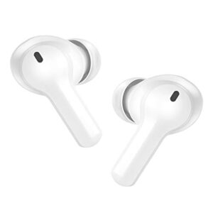 tecno true wireless bluetooth earbuds, wireless in ear headphones with charging case, wireless bluetooth headphones noise cancelling, ipx5 waterproof and deep bass for sports buds1 white