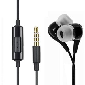 wired earphones headphones handsfree mic 3.5mm for moto e5 play, headset earbuds earpieces microphone compatible with motorola moto e5 play