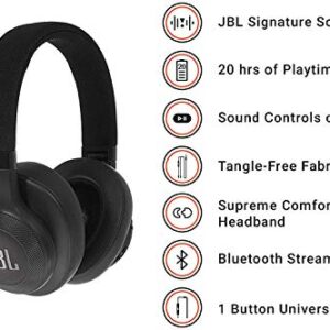 JBL E55BT Over-Ear Wireless Headphones Black