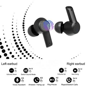 Hismell Bluetooth Earphone Wireless Earbuds Headphones with Charging Case Built-in Mic ANC in-Ear Deep Bass for Sports