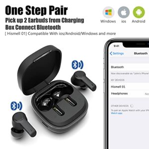 Hismell Bluetooth Earphone Wireless Earbuds Headphones with Charging Case Built-in Mic ANC in-Ear Deep Bass for Sports