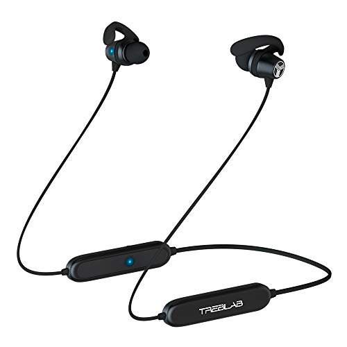 TREBLAB N8 – Magnetic Neckband Wireless Running Earphones Sports - Lightweight, IPX5 Waterproof Earbuds, Noise Canceling Wireless Headphone Bluetooth 5 with Mic for Gym Workout. Sports Headphones 2019