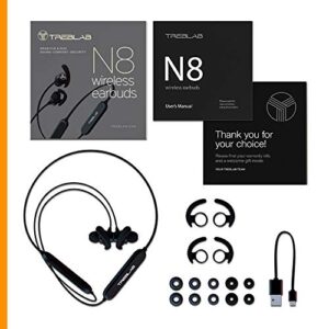 TREBLAB N8 – Magnetic Neckband Wireless Running Earphones Sports - Lightweight, IPX5 Waterproof Earbuds, Noise Canceling Wireless Headphone Bluetooth 5 with Mic for Gym Workout. Sports Headphones 2019