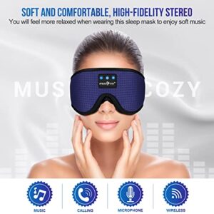 MUSICOZY Sleep Headphones Bluetooth 5.2 Headband Breathable 3D Sleeping Headphones, Wireless Eye Mask Sleep Earbuds for Side Sleepers Women Office Air Travel Cool Tech Gadgets Unique Gifts, Pack of 2